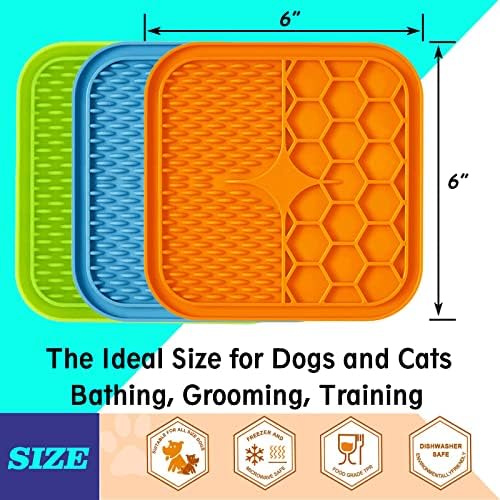 Lick Mat for Dogs, Large Dog Lick Mat with Suction Cups for Anxiety, Peanut Butter Dog Licking Mat Slow Feeder Dispensing Treater Lick Pad for Dogs Cats Grooming Bathing and Training (Green) Kwispel