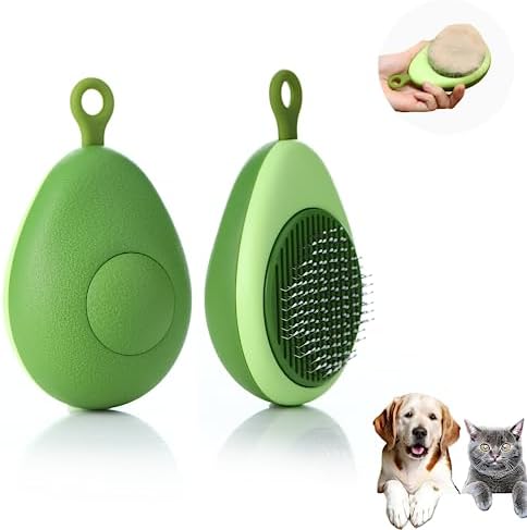 Cat Grooming Brush Cute Fruit Shaped Brush for Dogs & Cats Removes Loose Hair and Tangles Easy to Clean Cat Brush Suitable for Long or Short Haired Pets (Avocado) Zaruatu