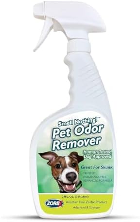 ZORBX Unscented Pet Odor Remover Spray – Perfume Free Strong Litter Odor Remover| Advanced Odor Control for Carpet, Bathroom & Urine Odors| Fast Acting Odor Remover Spray for Dogs & Cats – 16 FL Oz ZORBX