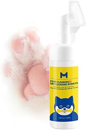 Dog paw Cleaner，Cat paw Cleaner，Pet paw Cleaner，No Rinse Waterless Dog Paw Shampoo with Bath Brush, PH Perfectly Balanced，Natural mild Formula，Pet Muddy paw Cleaner（150ml/5.07 Oz） 麓森/Loosen