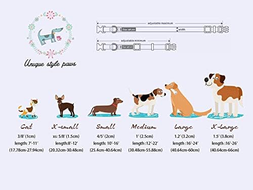 Ошейник с бабочкой для собак, регулируемый хлопковый для небольших и средних пород. Unique style paws