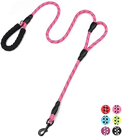 Plutus Pet Rope Dog Leash 6ft Long,Traffic Padded Two Handle,Heavy Duty,Reflective Double Handles Lead for Control Safety Training,Leashes for Large Dogs or Medium Dogs,Dual Handles Leads(Black) PLUTUS PET