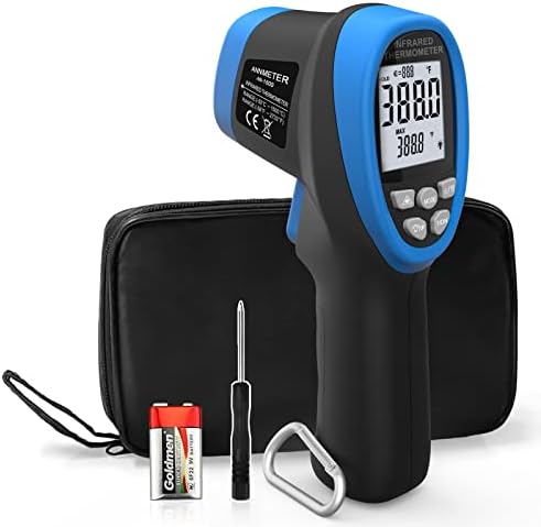 AIOMEST AI-1580 Touchless Pyrometer, Industrial High Temperature Infrared(IR) Thermometer Gun Measures Surface Temp from -58~2876℉, Dual Laser, Adjustable Emissivity (NOT for Human Temp) Aiomest