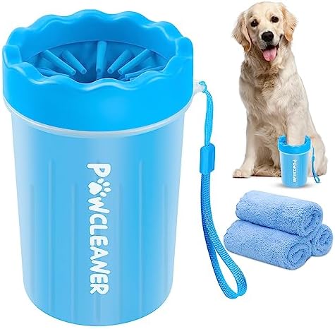 Dog Paw Cleaner, Washer, Buddy Muddy Pet Foot Cleaner for Small Medium Large Breed Dogs/Cats (with 3 absorbent towel) (Black, Medium) Comotech