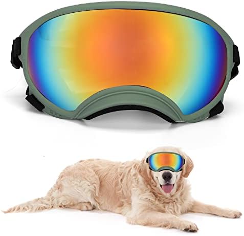 Large Dog Sunglasses Dog Goggles Pet Glasses Pet Eyewear with Adjustable Strap, Glasses for Medium Large Dog Swimming Skating Glasses UV Proof Windproof Dustproof Outamateur