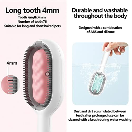 LogFaadCoi Grooming Brush, Pet Hair Brush with Water Tank Design for Cats & Dogs, Long Haired & Short Haired, Rabbits, Self Cleaning Brush, 1 Count, Blue LogFaadCoi