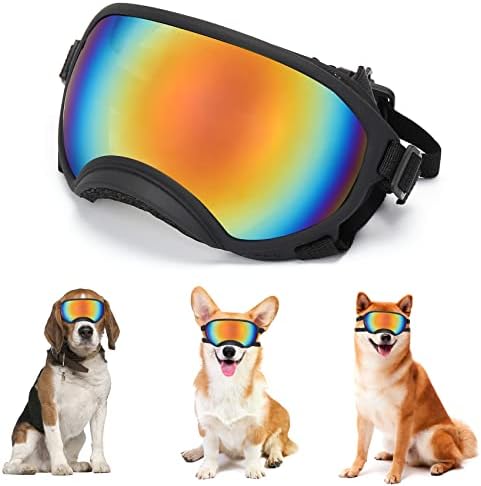 Dog Sunglasses, Small Dog Sunglasses Dog Goggles UV Protection Pet Glasses with Adjustable Strap for Medium and Small Dog Flantor