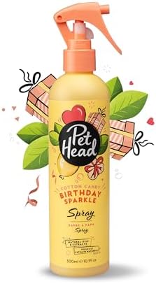 PET Head Dog Shampoo 10.1fl oz, Birthday Sparkle, Cotton Candy Fragrance, Shampoo for Dogs with Sensitive Skin, Dog Birthday Present, Vegan, Hypoallergenic, Natural, Gentle Formula for Puppies Company of Animals