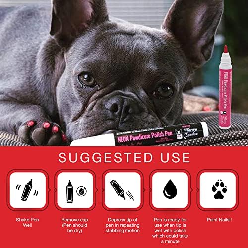 Warren London Pawdicure Dog Nail Polish Pens | Made in USA | Quick Dry, Low Odor, Non-Toxic Dog Accessories | Ideal for Dog Birthday, Dog Costume | 13 Colors | Black Warren London