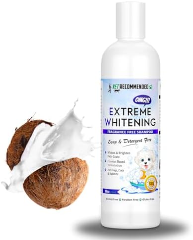 Шампунь для собак OMG Extreme Whitening (473 мл) - на кокосовой основе, безмыльный и без запаха Vet Recommended