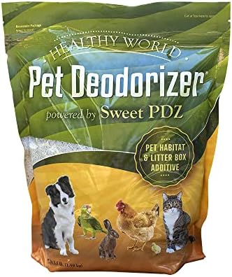 Healthy World Pet Deodorizer - Pet Habitat & Litter Box Additive - 3.5 lbs Sweet PDZ