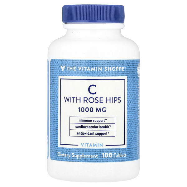 Vitamin C with Rose Hips, 100 Tablets The Vitamin Shoppe