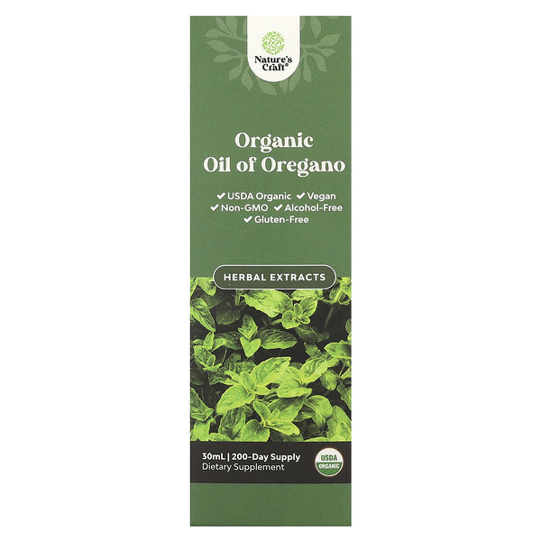 Organic Oil of Oregano, Alcohol-Free, 30 ml Nature's Craft