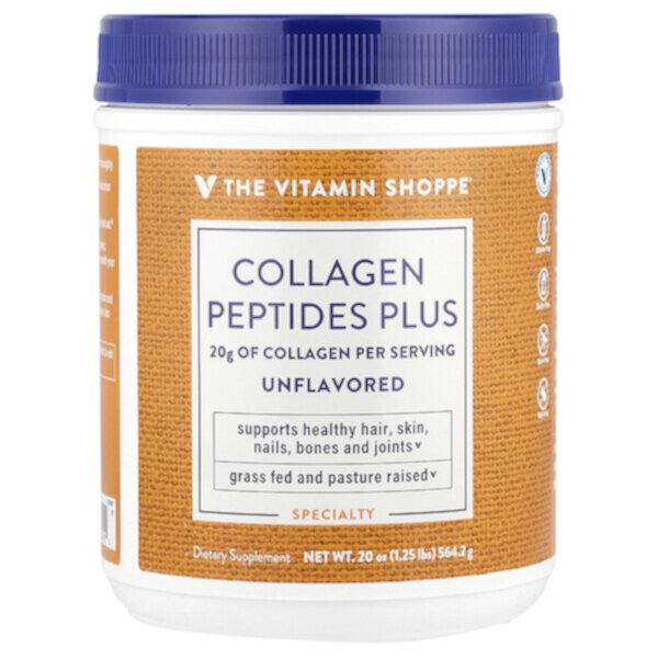 Collagen Peptides Plus, Unflavored, 20 oz (564.2 g) The Vitamin Shoppe