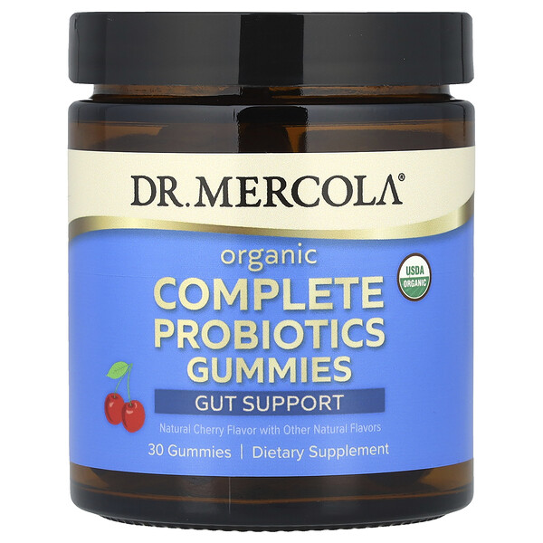 Organic Complete Probiotics Gummies, Natural Cherry, 50 mg (5 Billion CFU), 30 Gummies Dr. Mercola