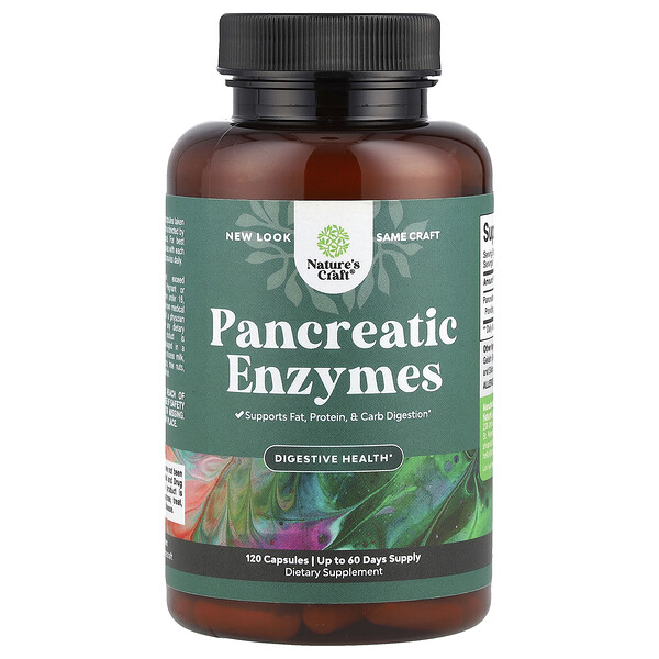 Pancreatic Enzymes, 120 Capsules Nature's Craft