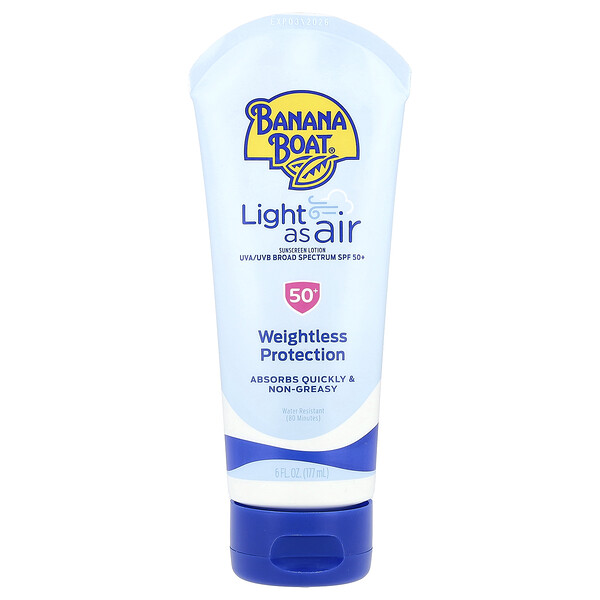 Light As Air, Sunscreen Lotion, SPF 50+, 6 fl oz (177 ml) BANANA BOAT