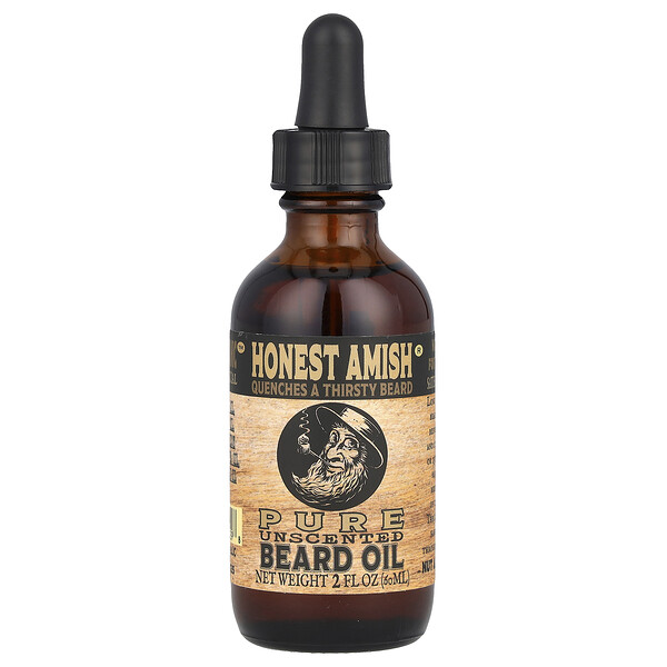 Pure Beard Oil, Unscented, 2 fl oz (60 ml) Honest Amish