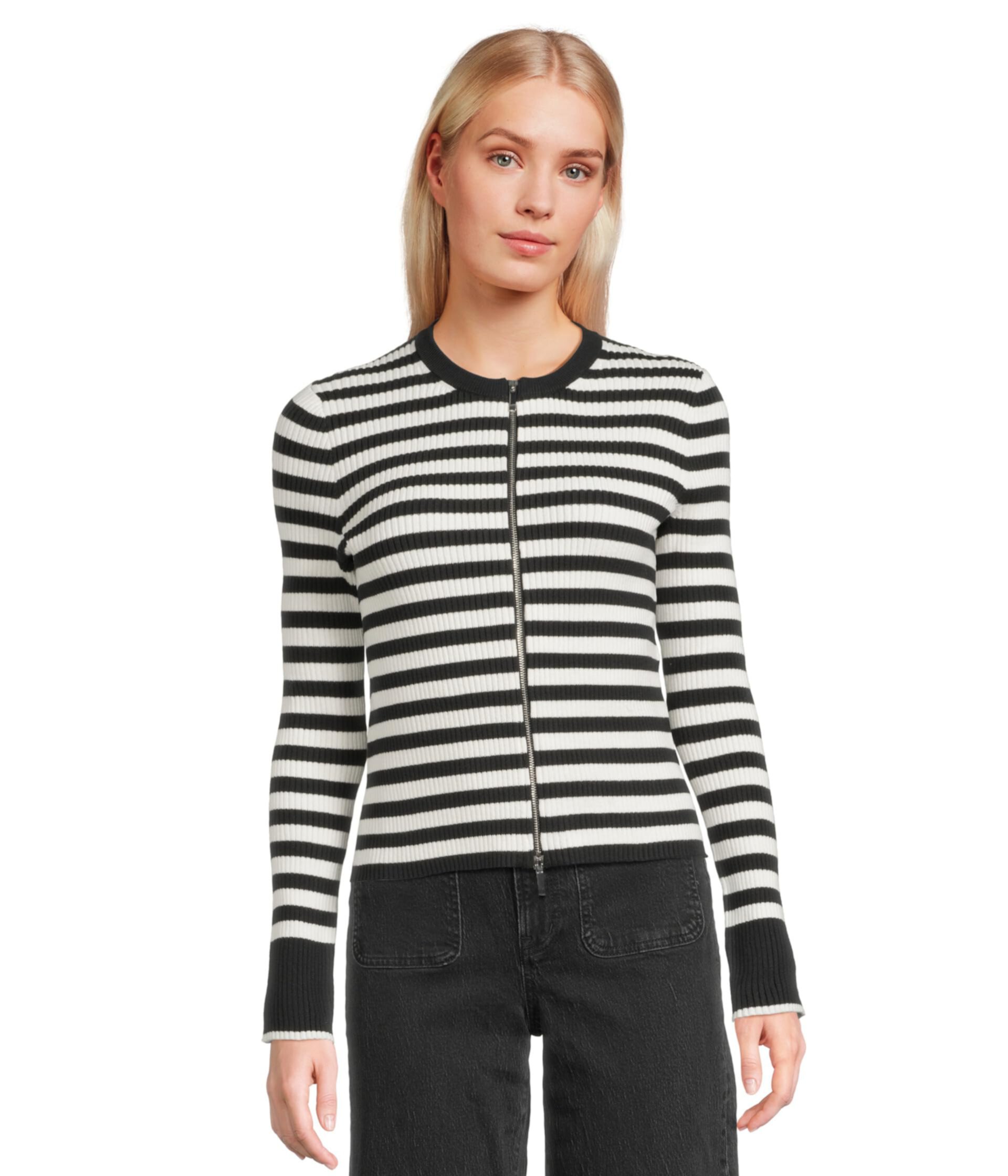 Stripe London 2 Way Zip Cardigan - Cotton Madewell