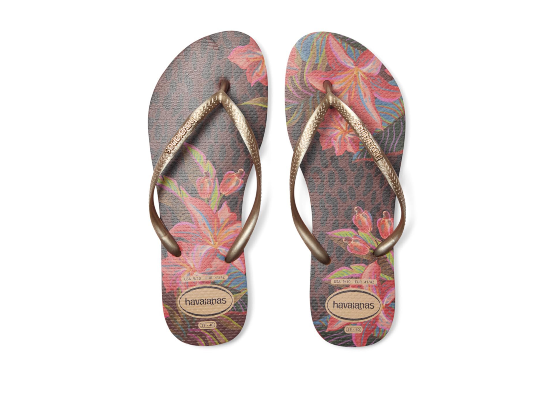 Сланцы Havaianas Slim Animal Floral Fusion с леопардовым и цветочным принтом Havaianas