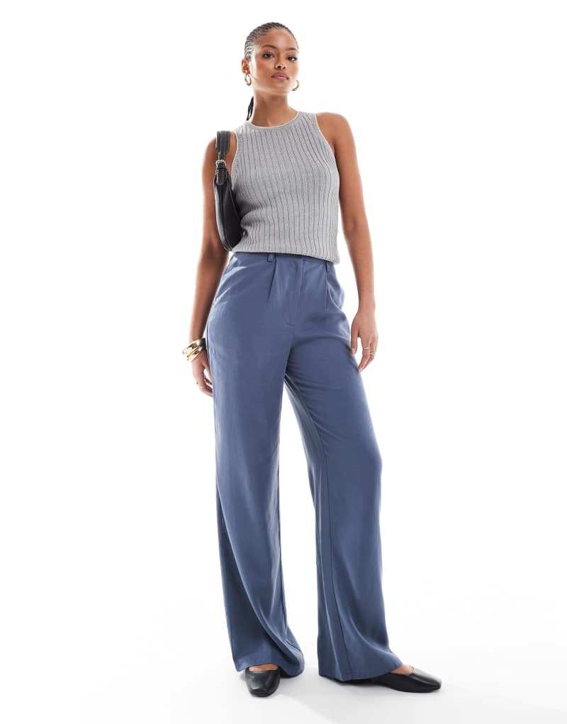 ASOS DESIGN Tall wide leg dad pants in washed blue ASOS DESIGN