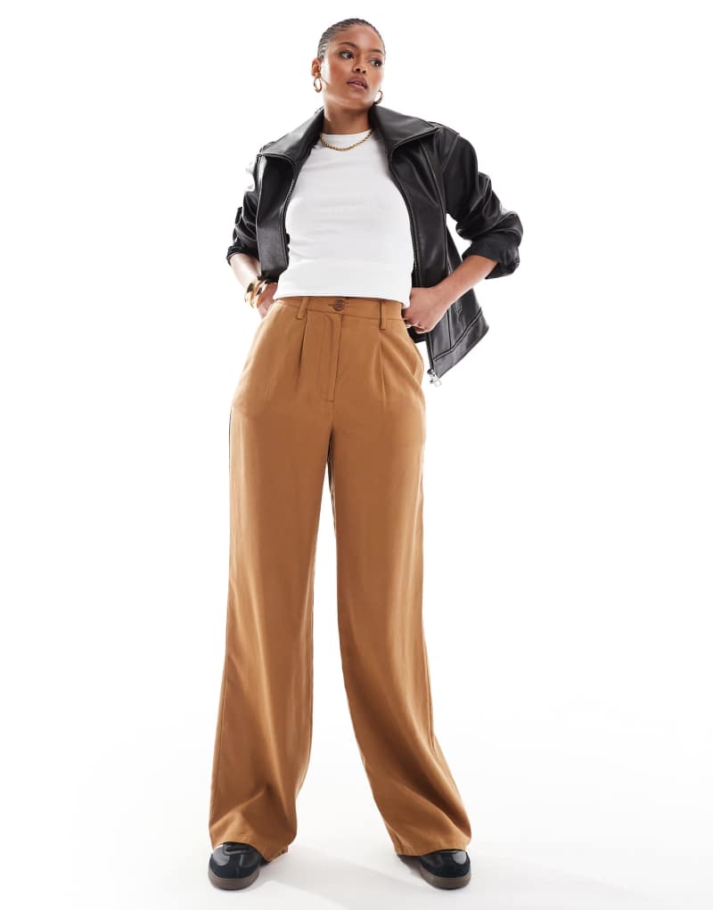 ASOS DESIGN Tall wide leg dad pants in tan  ASOS DESIGN