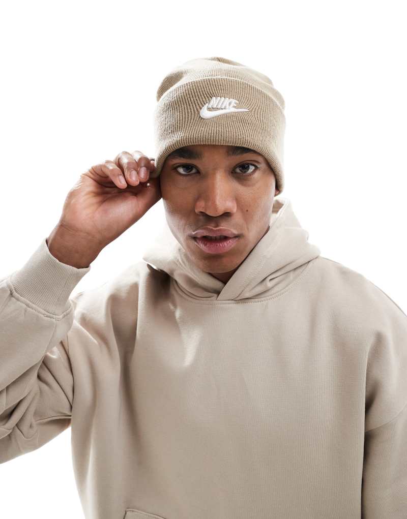 Nike Futura logo beanie in khaki Nike