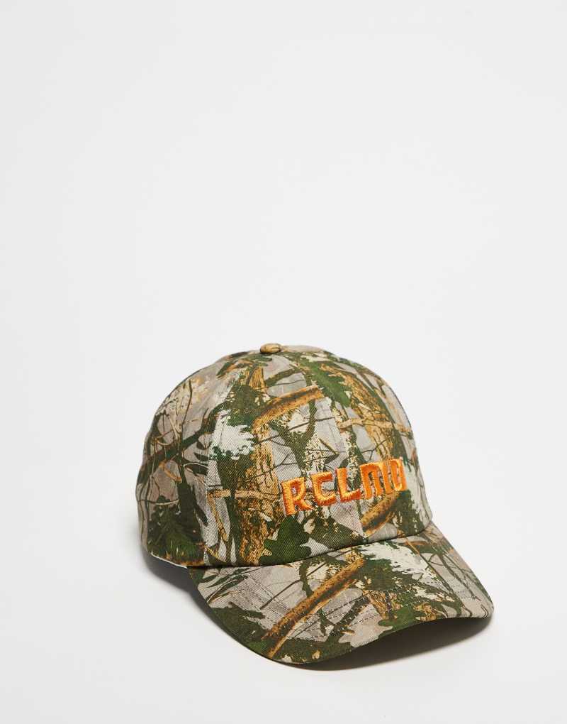 Reclaimed Vintage unisex camo cap with branding in orange Reclaimed Vintage