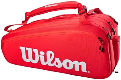 Сумка для теннисных ракет Wilson Super Tour - Красная/Белая, до 15 ракет Wilson