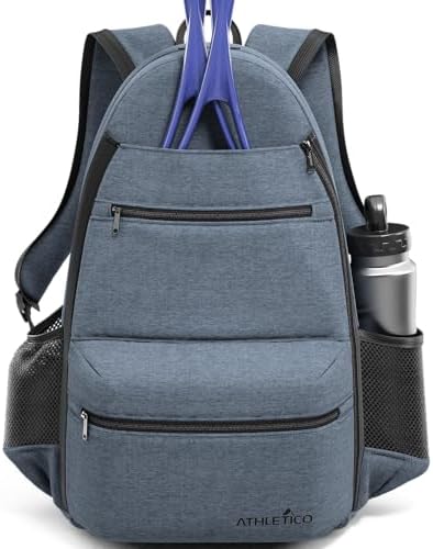 Athletico City Tennis Bag - Tennis Backpack for Men & Women Holds 2 Tennis Rackets and Shoes - Tennis Bags With Racquet Holder For Tennis, Pickleball, Squash & Badminton - Tennis Bags for Women Athletico