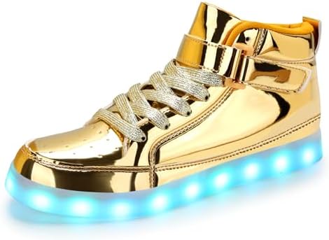 KUNWFNIX Light Up Shoes Men Women LED Shoes High Top Adult Light Up Sneakers Glow in The Dark Shoes with USB Recharging for Dancing Parties Kunwfnix