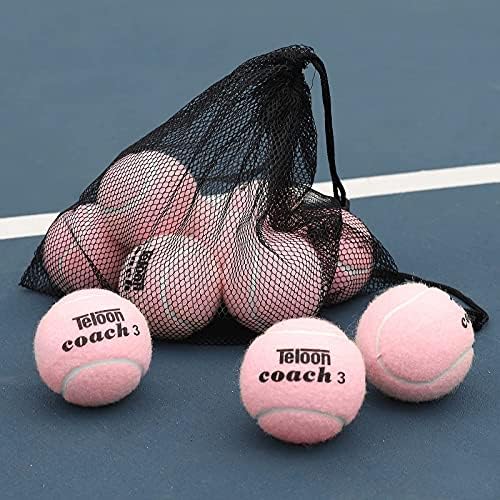 Teloon Pressure Training Tennis Balls-12 or 18 Count-Mesh Carry Bag，4 Colors Available，Pressureless Training Exercise Tennis Balls for Beginners. Teloon