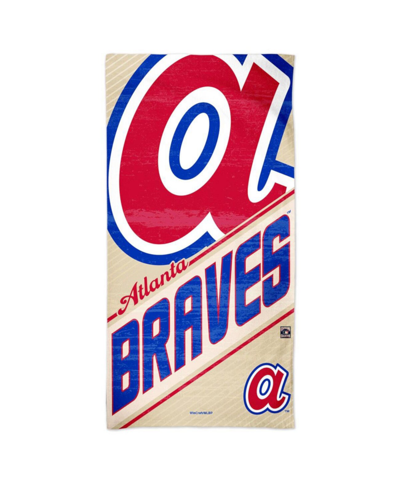 Пляжное полотенце Atlanta Braves 76 x 152 см, односторонний дизайн, полиэстер и хлопок Wincraft