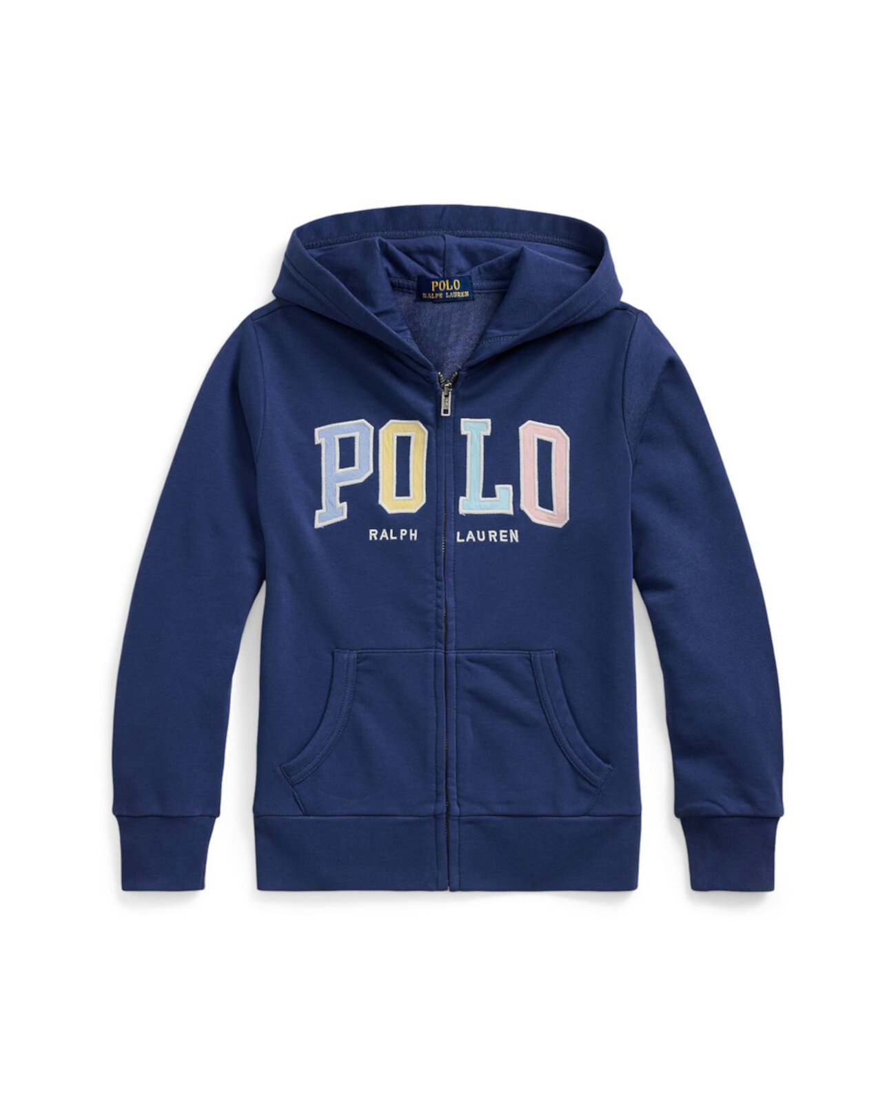 Детский худи из хлопковой смеси с вышивкой и открытой молнией от Polo Ralph Lauren Polo Ralph Lauren