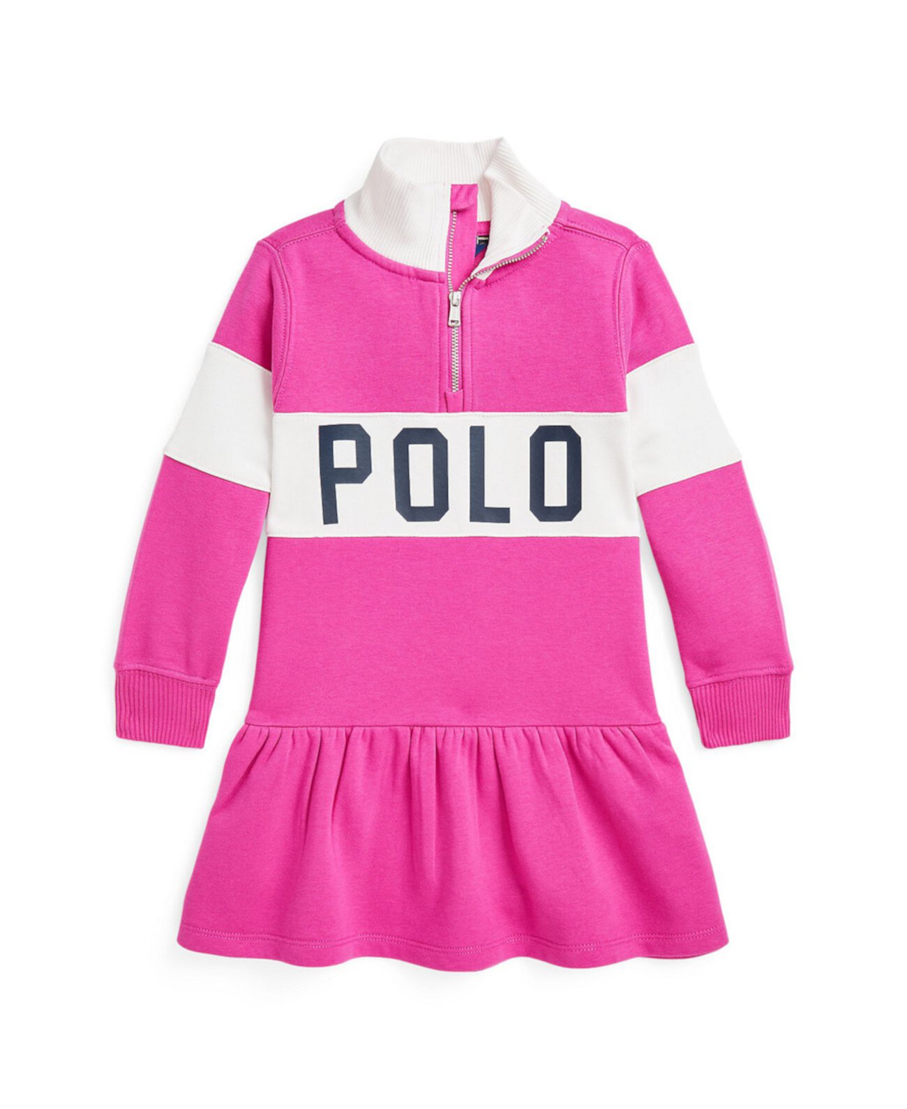 Платье с логотипом Polo Ralph Lauren из мягкой французской фланели с расклешенной юбкой Polo Ralph Lauren