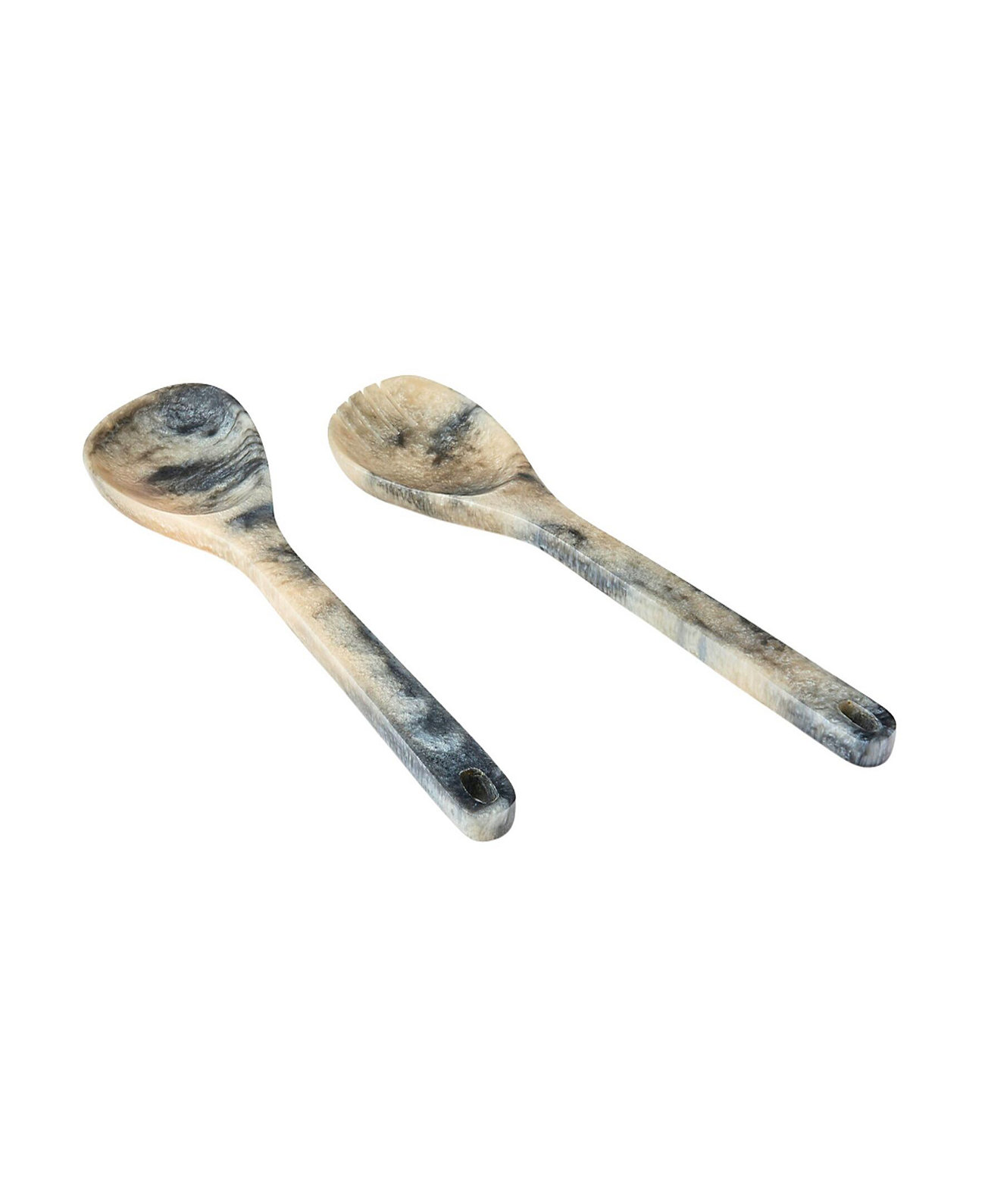 Lucente Resin Matte Limestone Salad Server Set Godinger