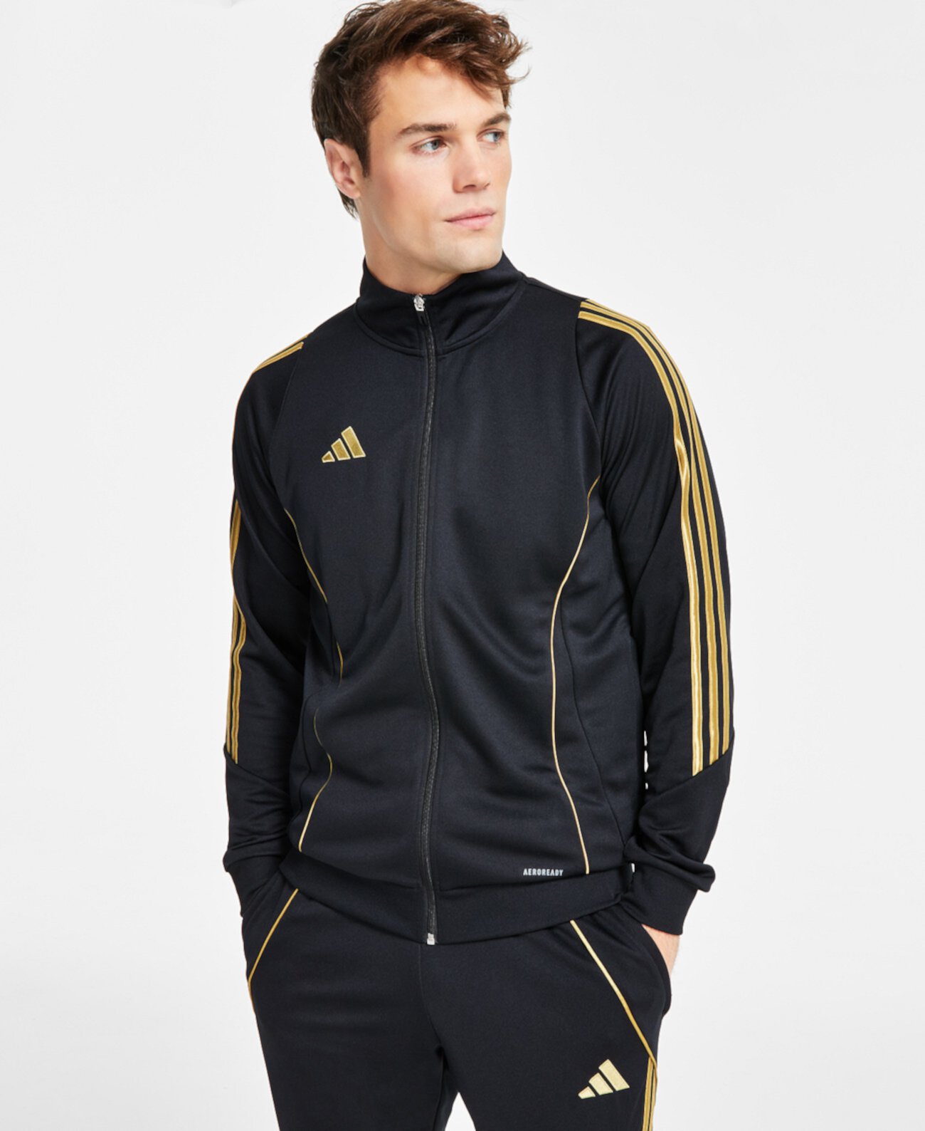 Мужская тренировочная куртка Adidas Tiro24, облегающий крой, технология Aeroready Adidas