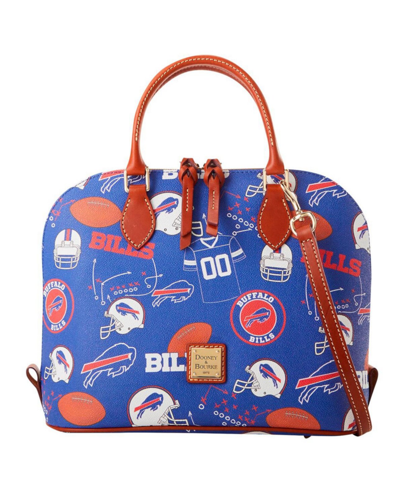 Сумка через плечо Buffalo Bills на молнии из полиуретановой кожи с карманами Dooney & Bourke