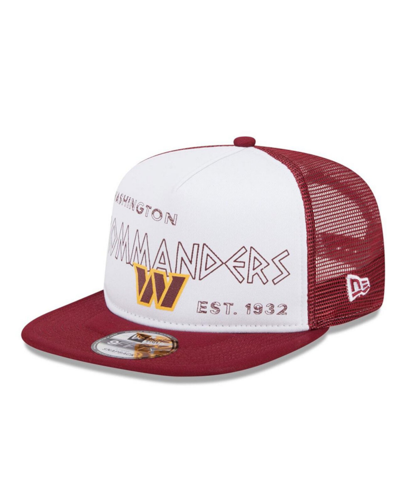 Мужская кепка Washington Commanders Banger 9FIFTY с белым и бордовым цветом, регулируемый размер New Era