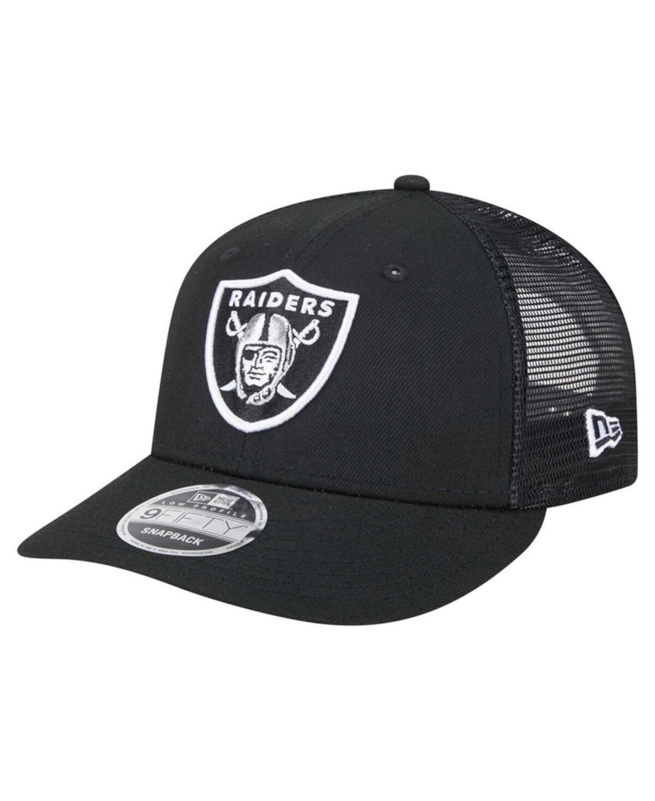 Черная кепка Las Vegas Raiders Low Profile 9FIFTY Snapback, высокая корона New Era