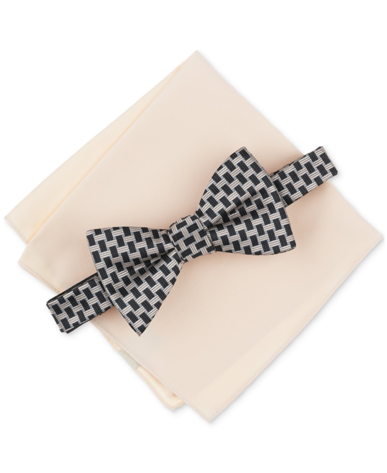 Men's Checker Bow Tie & Solid Pocket Square Set, Exclusively at Macy's Alfani