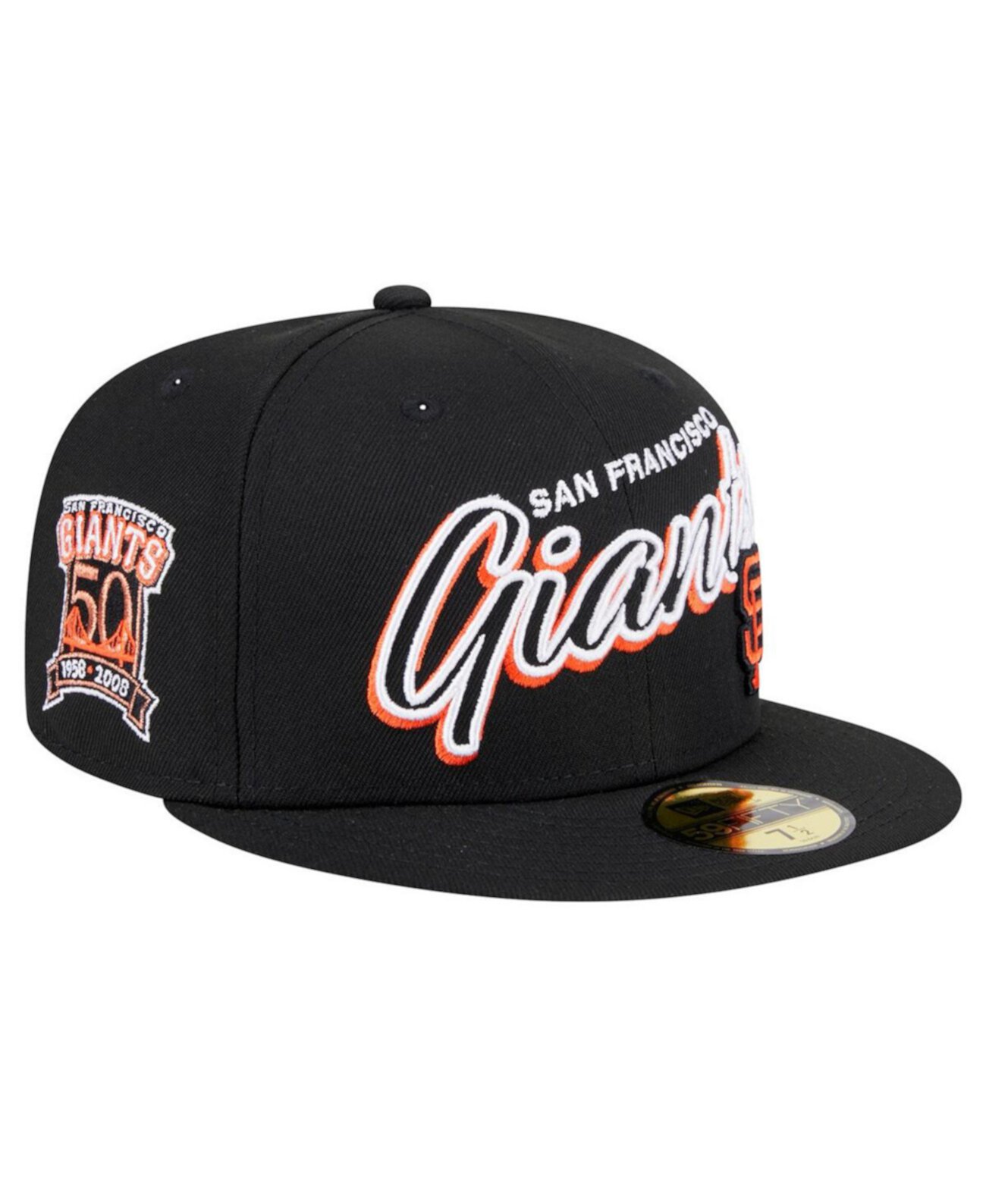 Мужская черная кепка San Francisco Giants 59FIFTY с вышивкой и жесткой формой New Era