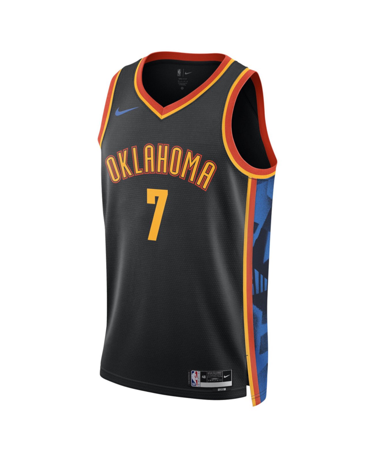 Джерси Chet Holmgren Oklahoma City Thunder City Edition 2024/25 от Nike, черное, 100% полиэстер Nike