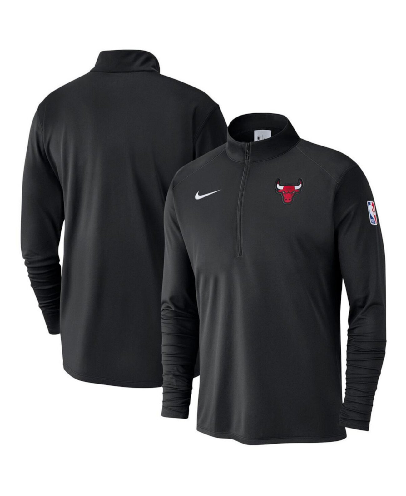 Черное поло Nike Chicago Bulls 2024/25 с молнией и технологией Dri-FIT Nike