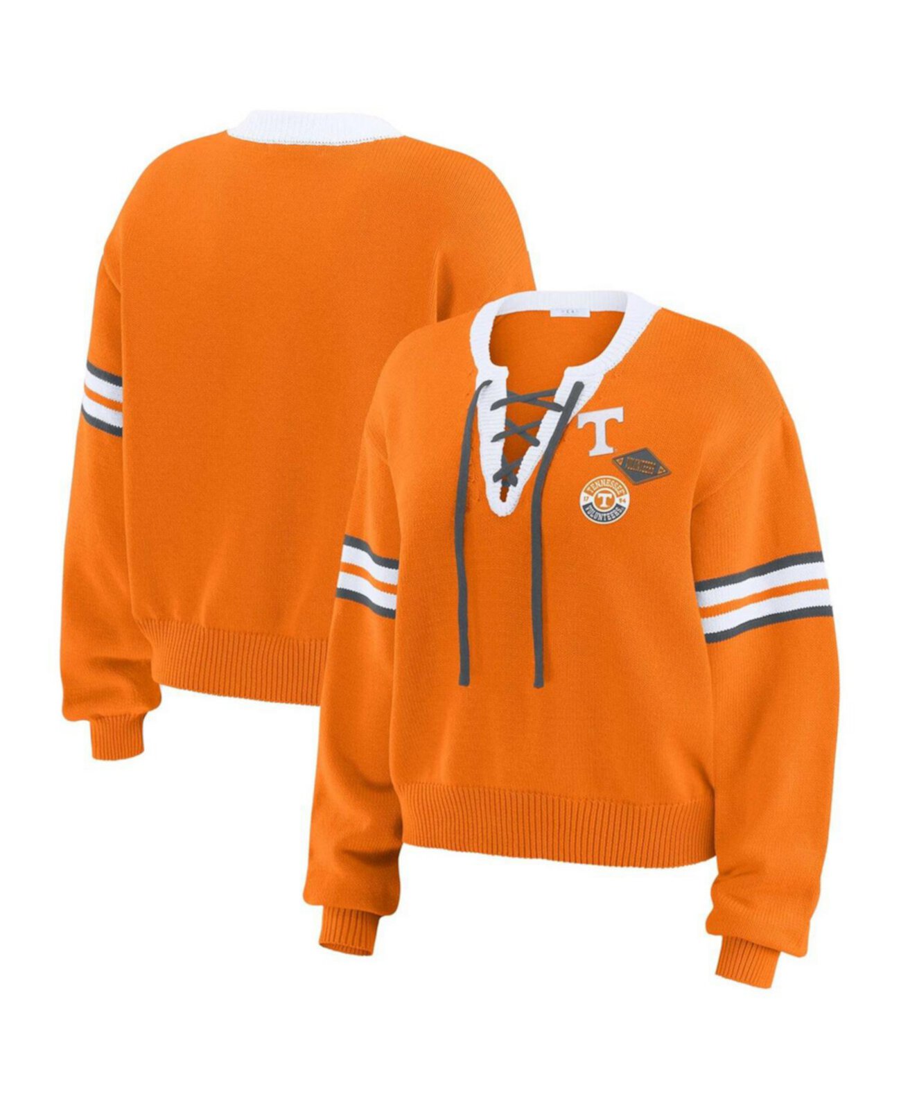 Женский оранжевый свитер с шнуровкой Tennessee Volunteers, 100% хлопок WEAR by Erin Andrews