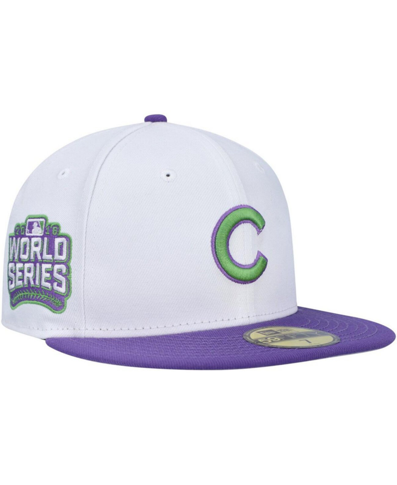 Мужская белая кепка Chicago Cubs Side Patch 59FIFTY с вышивкой, 100% полиэстер New Era