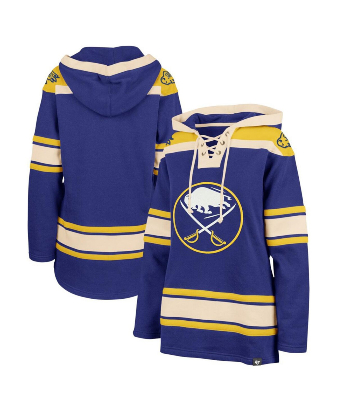 Женское худи Buffalo Sabres Superior Lacer с вышивкой, капюшоном и шнуровкой '47 Brand