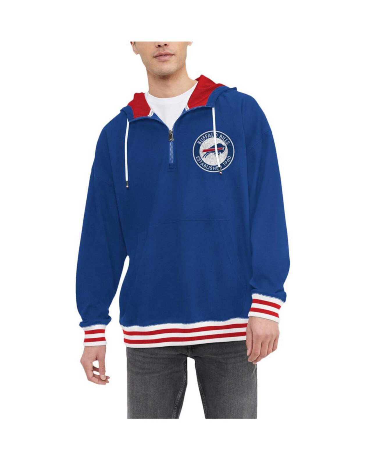 Худи для мужчин Tommy Hilfiger Royal Buffalo Bills с 1/4 молнией и логотипом Tommy Hilfiger