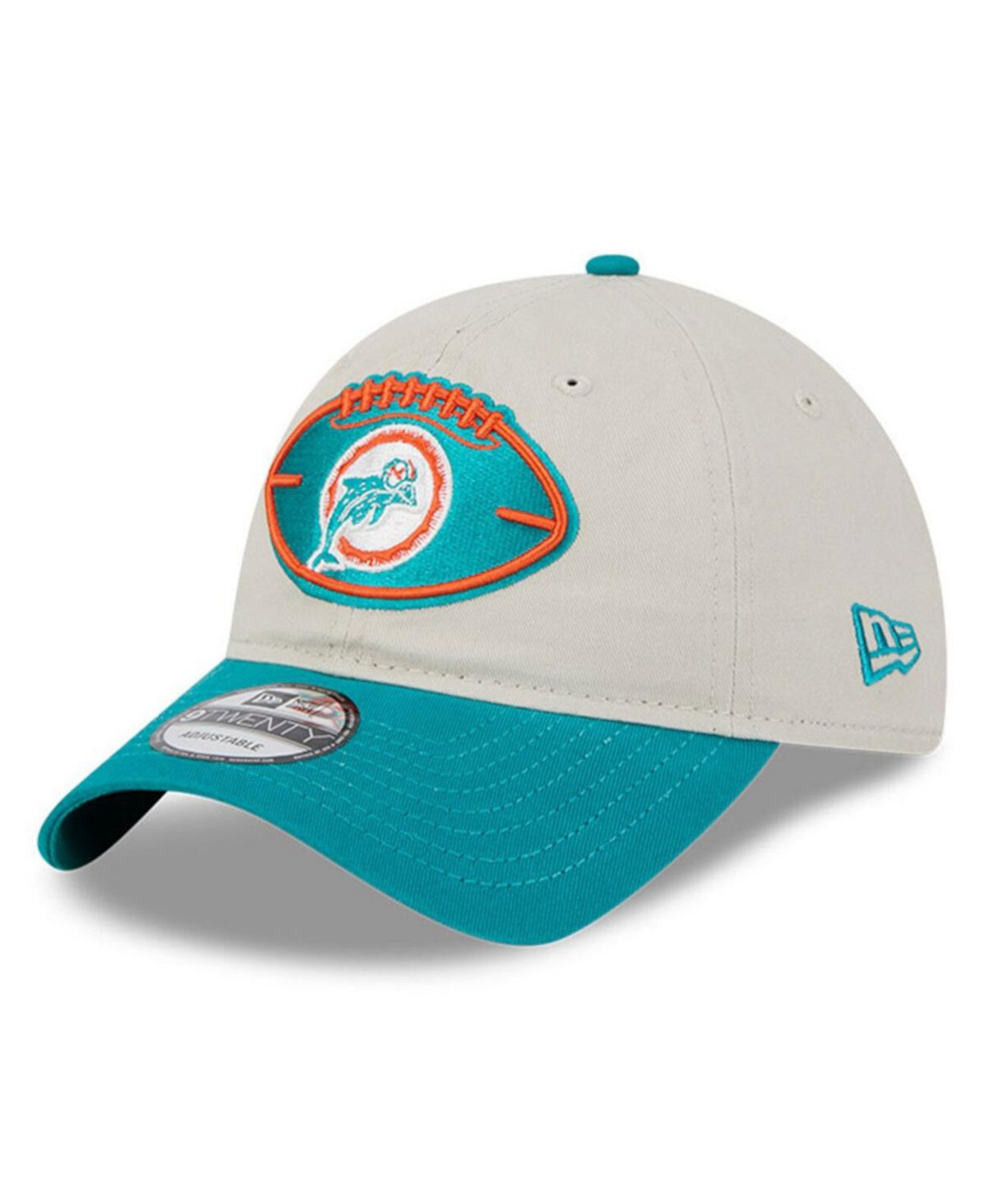 Men's Stone/Aqua Miami Dolphins 2024 Sideline Historic 9TWENTY Adjustable Hat New Era