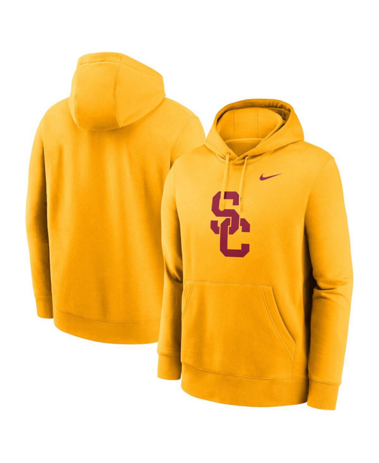 Худи Nike USC Trojans Primetime Evergreen Club с флисовой подкладкой, 80% хлопка Nike